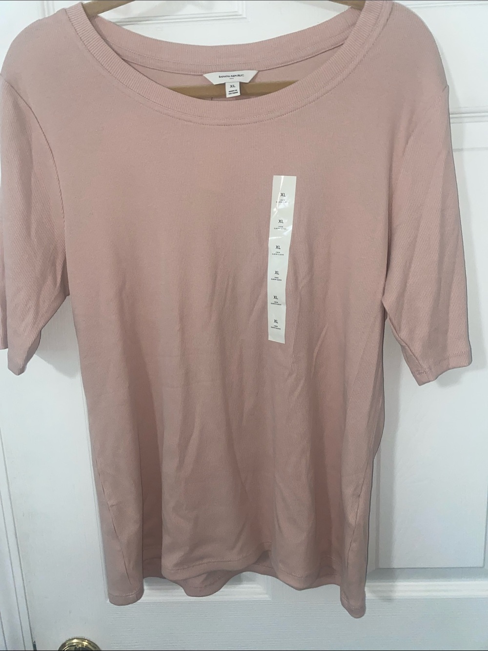 Banana Republic Women's Crewneck 3/4 elbow length Short Sleeve top XL PTP 21.5